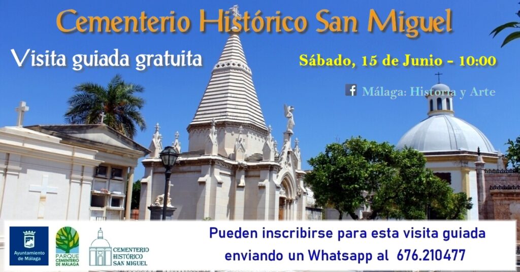cartel de las visitas guiadas que se realizan el cementerio historico de SAmiguel en Malaga
